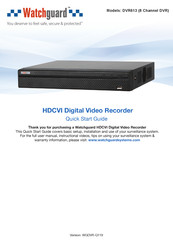 Watchguard DVR613 Quick Start Manual