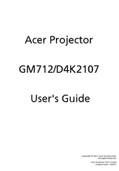 Acer D4K2107 User Manual