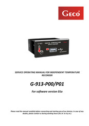 Geco G-913-P01 Service & Operating Manual