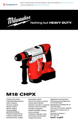Milwaukee M18 CHPX-0X Original Instructions Manual