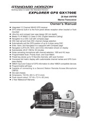 Standard Horizon EXPLORER GX1700E Owner's Manual