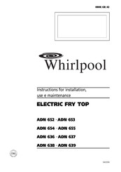 Whirlpool ADN 653 Instructions For Installation Manual
