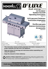 Nexgrill DELUXE 720-0896CP Operating Instructions Manual