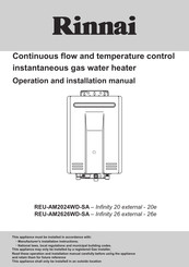 Rinnai REU-AM2024WD-SA Operation And Installation Manual