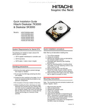 Hitachi HDS723020BLA642 Quick Installation Manual