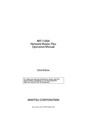 Anritsu MT1100A Network Master Flex Operation Manual