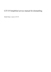 Lenovo C27-35 Simplified Service Manual