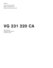 Gaggenau VG 231 220 CA Use And Care Manual
