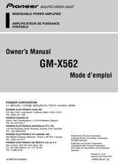 Pioneer GM-X562 Owner's Manual