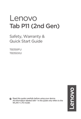 Lenovo Tab P11 2nd Gen Safety, Warranty & Quick Start Manual