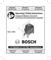 Bosch GCL 2-160 S Operating/Safety Instructions Manual