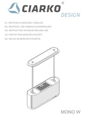 Ciarko MONO W Instruction On Mounting And Use Manual