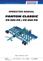 Farmet FANTOM FX 850 PS Operating Manual