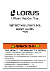 Lorus Y121 Instruction Manual