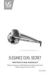VS Sassoon ELEGANCE CURL SECRET VSC213EA Instruction Booklet