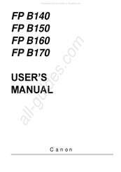 Canon FAXPHONE B140 Instruction Book