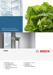 Bosch KAI90 Series Instructions For Use And Installation