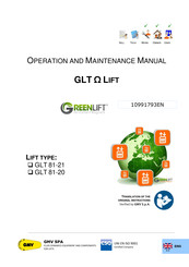 GMV GLT 81-21 Operation And Maintenance Manual