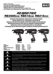 Max RE-BAR-TIER RB398S Instruction Manual And Safety Instructions
