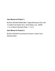 Black & Decker EM031MB11 Instruction Manual