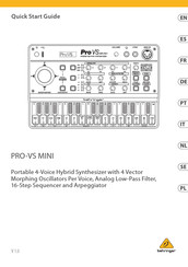 Behringer PRO-VS MINI Quick Start Manual