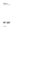 Gaggenau RF 287 Instructions For Use Manual