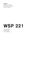 Gaggenau WSP221710 Use And Care Manual