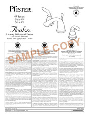 Pfister Avalon 49 Series Manual