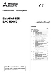 Mitsubishi Electric BAC-HD150 Instruction Manual