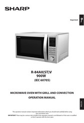 Sharp R-84A0STV Operation Manual