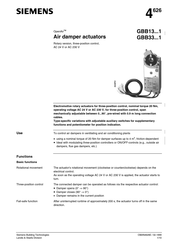 Siemens OpenAir GBB33 1 Series Quick Start Manual