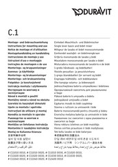 DURAVIT C11020 0010 10 Instructions For Mounting And Use