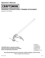 Craftsman 316.792540 Operator's Manual