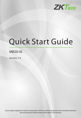 ZKTeco MB20-VL Quick Start Manual