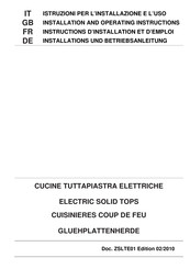 Giorik Unika 900 TE940E Installation And Operating Instructions Manual