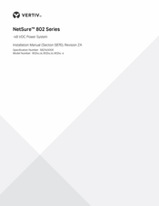 Vertiv NetSure 802 Series Installation Manual