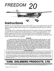 Carl Goldberg Products FREEDOM 20 Instructions Manual