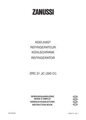Zanussi ZRC 21 JC Instruction Book