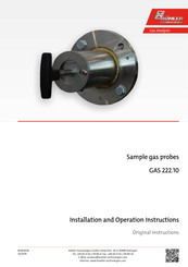 Buhler GAS 222.10 Assembly, Installation And Operation Instructions