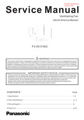Panasonic FV-0511VK2 Service Manual