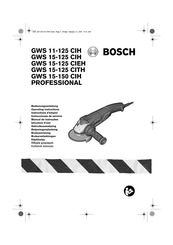 Bosch GWS 15-125 CITH Professional Operating Instructions Manual