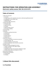 Schmersal RSS 36-I2-D-R-ST5 Manual