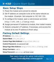 ControlByWeb X-432 Quick Start Manual