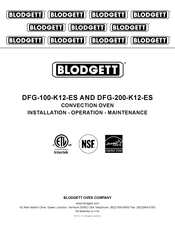 Blodgett DFG-200-K12-ES Installation Operation & Maintenance