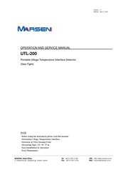 Marsen UTL-200 Operation And Service Manual