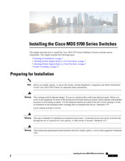 Cisco MDS 9700 Series Installing