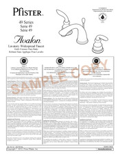 Pfister Avalon T49-CB0K Manual