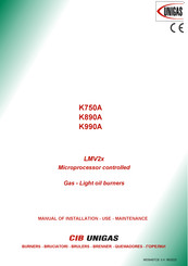 Unigas K890A Manual Of Installation - Use - Maintenance