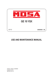 Mosa 849059003 Use And Maintenance Manual