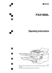 Ricoh fax1900L Operating Instructions Manual
